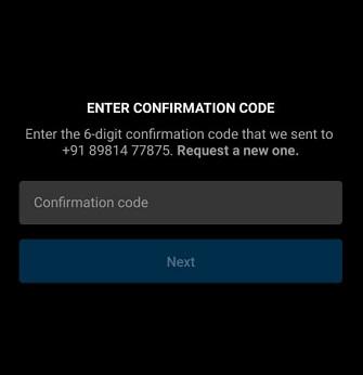 Entrez le code de confirmation pour accéder au compte Instagram