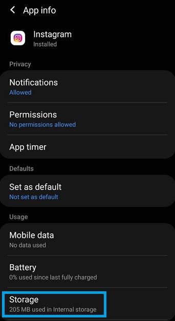 AIDER! Instagram ne me laisse pas me connecter (résolu) Paramètres de stockage sur Android