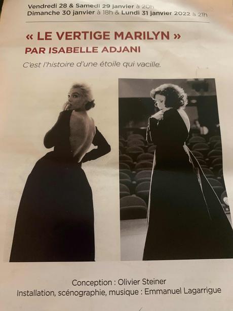 Le vertige Marilyn par Isabelle Adjani à la maison de la Poésie