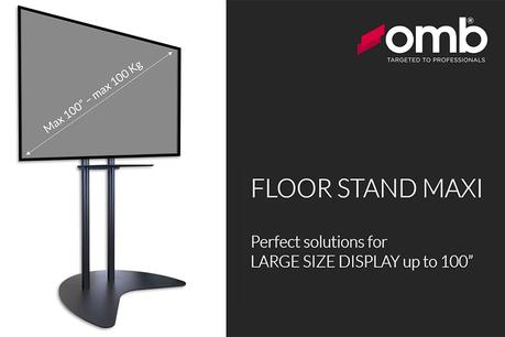 Le support de sol OMB Floor Stand Maxi pour écran jusqu’à 100″