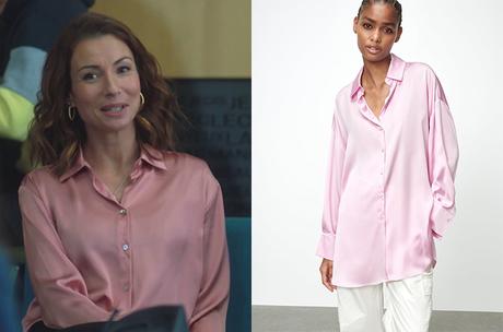 DEMAIN NOUS APPARTIENT : la blouse en satin rose de Raphaëlle DEMAIN NOUS APPARTIENT : la blouse en satin rose de Raphaëlle