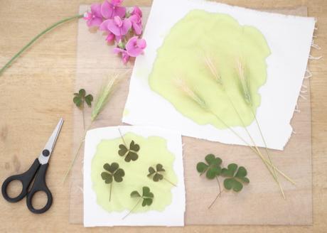 idée diy création déco murale avec fleur feuille-peinture