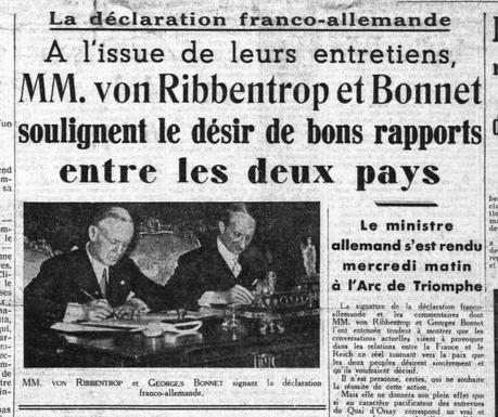 6 Décembre 1938 : Traité d'amitié franco-allemand