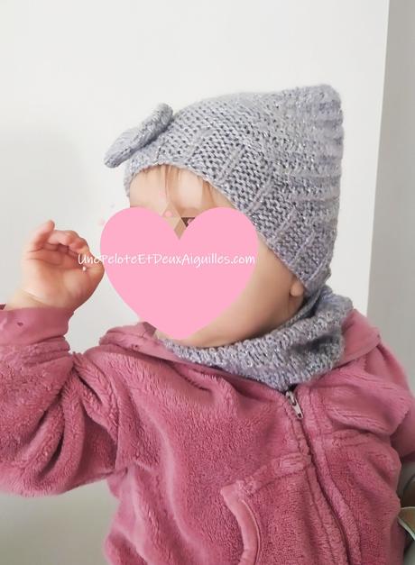 Tricoter un bonnet pour enfant taille 2 ans jersey et côtes diagonales