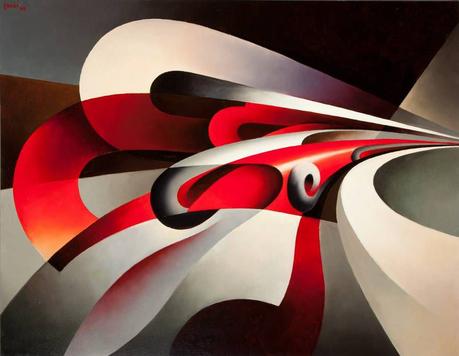 Tullio Crali, la force de la courbe, 1930. Huile sur toile, 69x89 cm