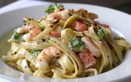 Spaghettis aux Crevettes et Légumes ww