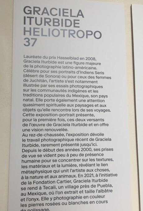 Fondation Cartier « Graciela Iturbide Heliotropo 37 »  12 Février au 29 Mai 2022.