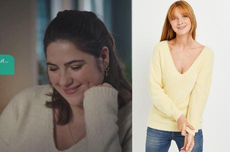 DEMAIN NOUS APPARTIENT : le pull jaune pâle d’Audrey dans l’épisode 1124