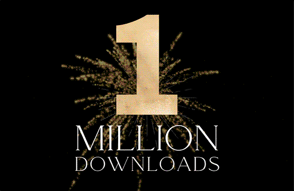 Le podcast Portrait System célèbre 1 million de téléchargements Le podcast Portrait System célèbre 1 million de téléchargements avec un graphique de feux d'artifice.