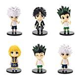 Lot de 6 figurines d'animation Hunter X Hunter modèle Q version à temps complet Hunter Killua Zoldyck Gon Freecss Kurapika