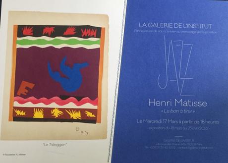 La Galerie de l’Institut  » Henri Matisse  » Le bon à tirer – à partir du 18 Mars 2022.