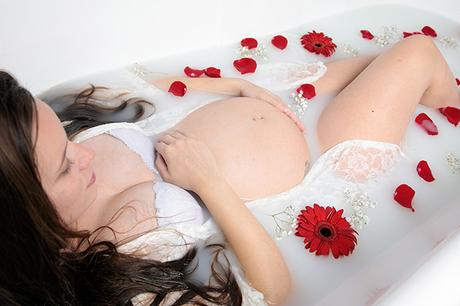 Photographe bain de lait grossesse