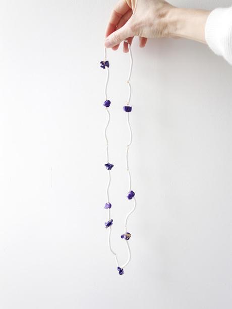 Collier violettes necklace sautoir bijou cristallisees