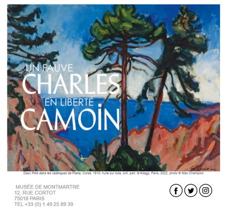 Musée de Montmartre exposition – Charles Camoin- « Un fauve en liberté » à partir du 10 Mars 2022.