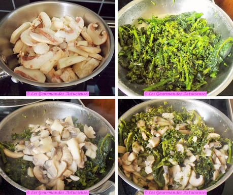 Assiette complète Vegan aux champignons, fleurs de choux, boulgour, oseille et houmous