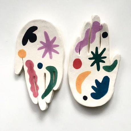 support main céramique dessin abstrait accessoire maison