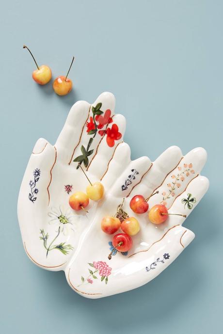 saladier fruit porcelaine blanche design originale forme main