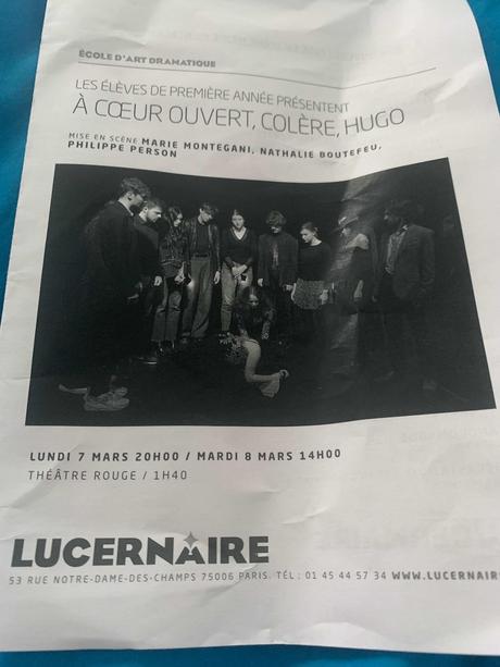 Les élèves de première année de l’école du Lucernaire présentent….