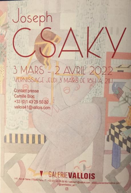 Galerie Vallois – Exposition  Joseph CSAKY jusqu’au 2 Avril 2022.