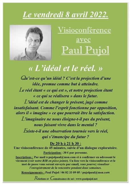 8 avril 2022: Visioconférence de Paul PUJOL
