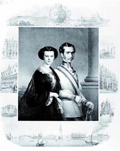 Le couple impérial autrichien en visite à Venise en 1856/1857