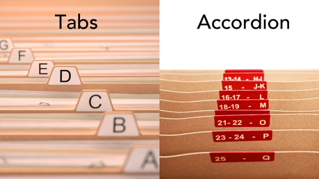 onglets vs accordéon dans le contenu