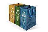 Ecologie : Comment devenir un bon trieur ? Perfetto conteneur de recyclage, à 3 compartiments, 22 + 26 + 20 x 35 x 49 cm