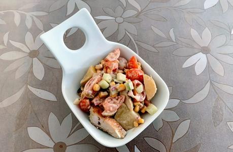 Salade de grenailles & poulet aux épices méditerranéennes