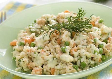 Salade de Riz au Saumon et Petits Pois ww