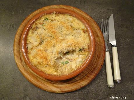 Cassolette de lieu noir au vin blanc