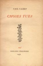 Paul Valéry  choses tues