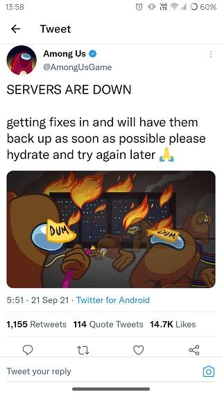 Parmi nous, les serveurs ne fonctionnent pas