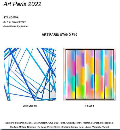 Galerie Denise René ART PARIS 2022. 7/10 Avril 2022.