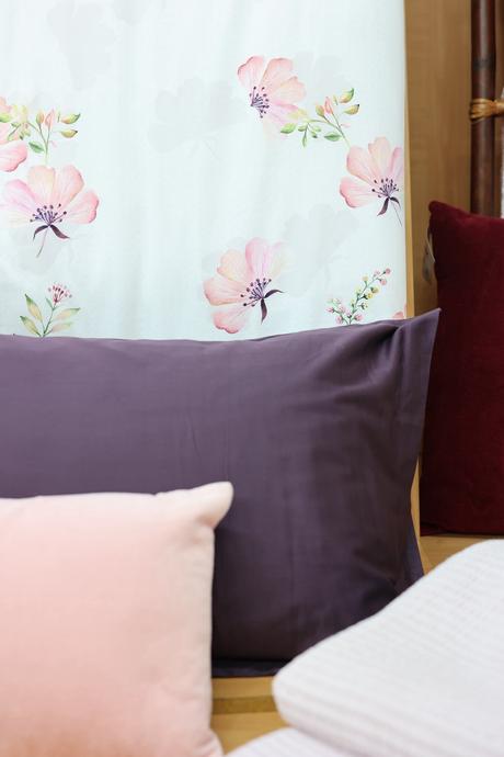décoration chambre camaïeu rose violet prune linge de lit