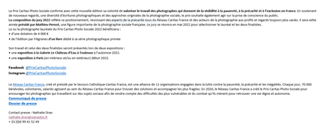Appel a candidatures – Prix CARITAS -Photo Sociale 2022- Prix Viviane Esders-