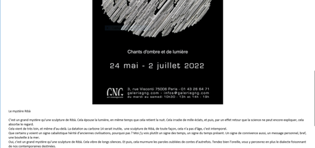 Galerie Gilles Naudin  Exposition PIERRE RIBA (24 Mai au 2 Juillet 2022)