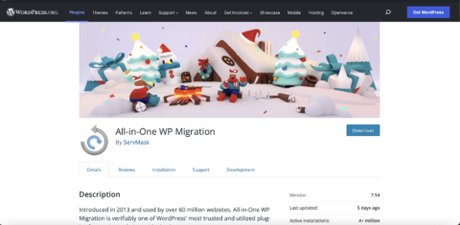 Utilisez le plug-in All-in-One WP Migration 