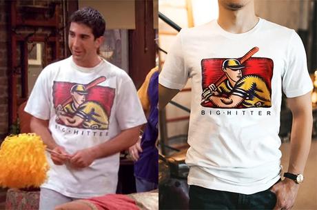 FRIENDS : Ross’s big hitter print t-shirt in S1E03