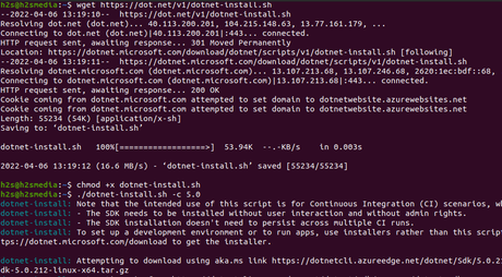 télécharger le script d'installation de Dotnet télécharger le script d'installation de Dotnet