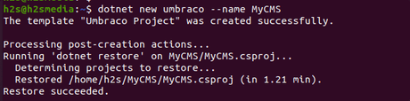 Créez votre Umbarco Créez votre projet Umbraco
