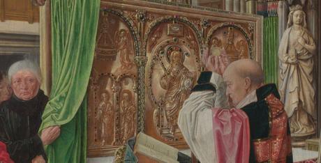 Antependium de Saint Denis Messe de St Gilles (detail) 1500 ca Master of St Gilles National Gallery Sanctus dominus deus sabaoth