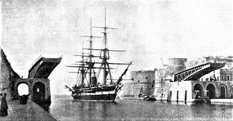 L'entrée du yacht impérial Miramare dans le port de Corfou — Einfarht der kaiserlichen Yacht Miramare in Korfu
