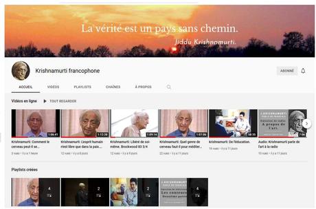 Page You Tube Krishnamurti francophone