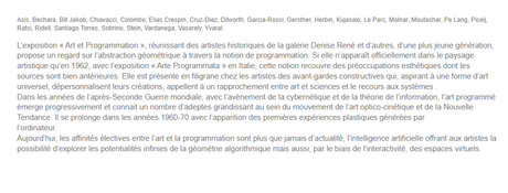 Galerie Denise René « Art et programmation »