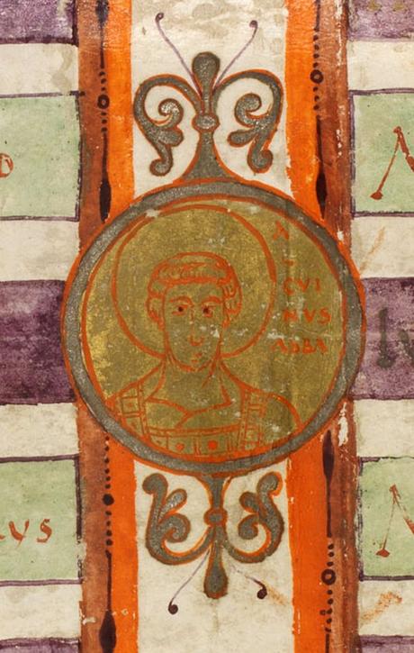 Alkuin-Bibel, 840 ca Bamberg Staatsbibliothek Msc Bibl 1 fo 5v abbe alcuin