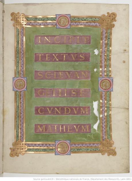 Evangiles de la Ste Chapelle Maitre du Registrum Gregorii 984-996 gallica Latin 8851 fol 16r