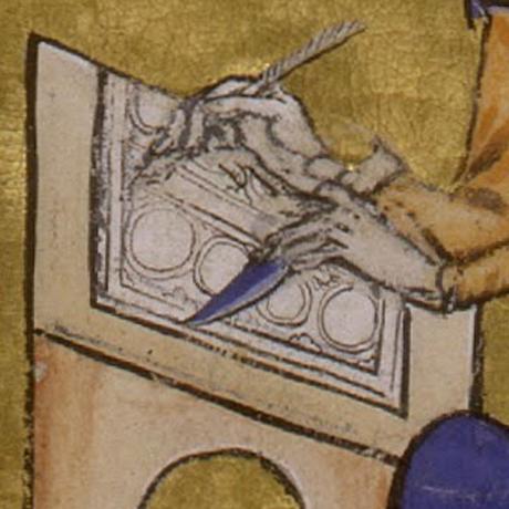 Apocalypse moralisee, 1226-34 Blanche de Castille et Saint Louis Morgan MS M.240 fol 8r detail