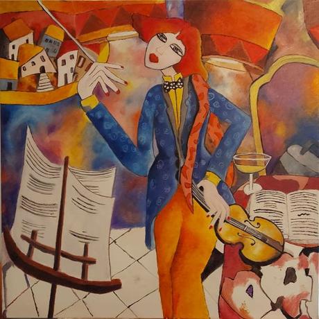 La violoniste - Peinture de Serge Boisse