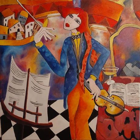 La violoniste - Peinture de Serge Boisse