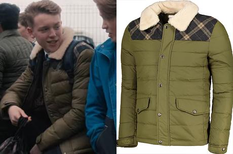 HEARTSTOPPER : Harry’s khaki shearling contrast jacket  in S1E03